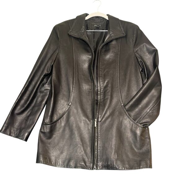 Colebrook Essentials Women’s Black Genuine Leather Zip Jacket Size M Urban Moto - Picture 4 of 16